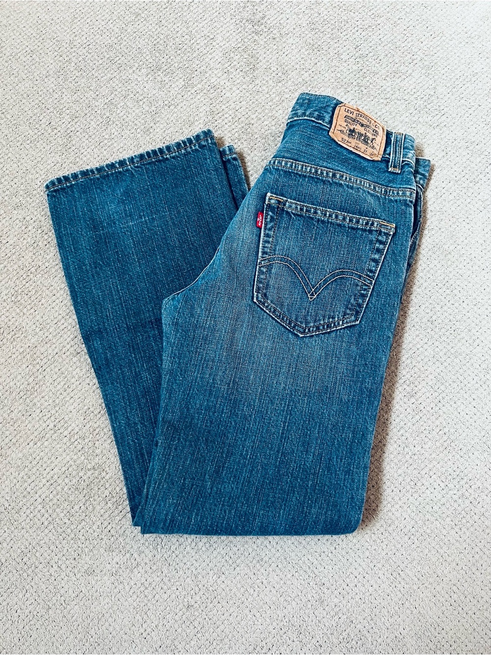 Levi’s 527 Y2K Youth Size 14 Regular Fit Mid Rise Boot Cut Dark Wash Denim Jeans